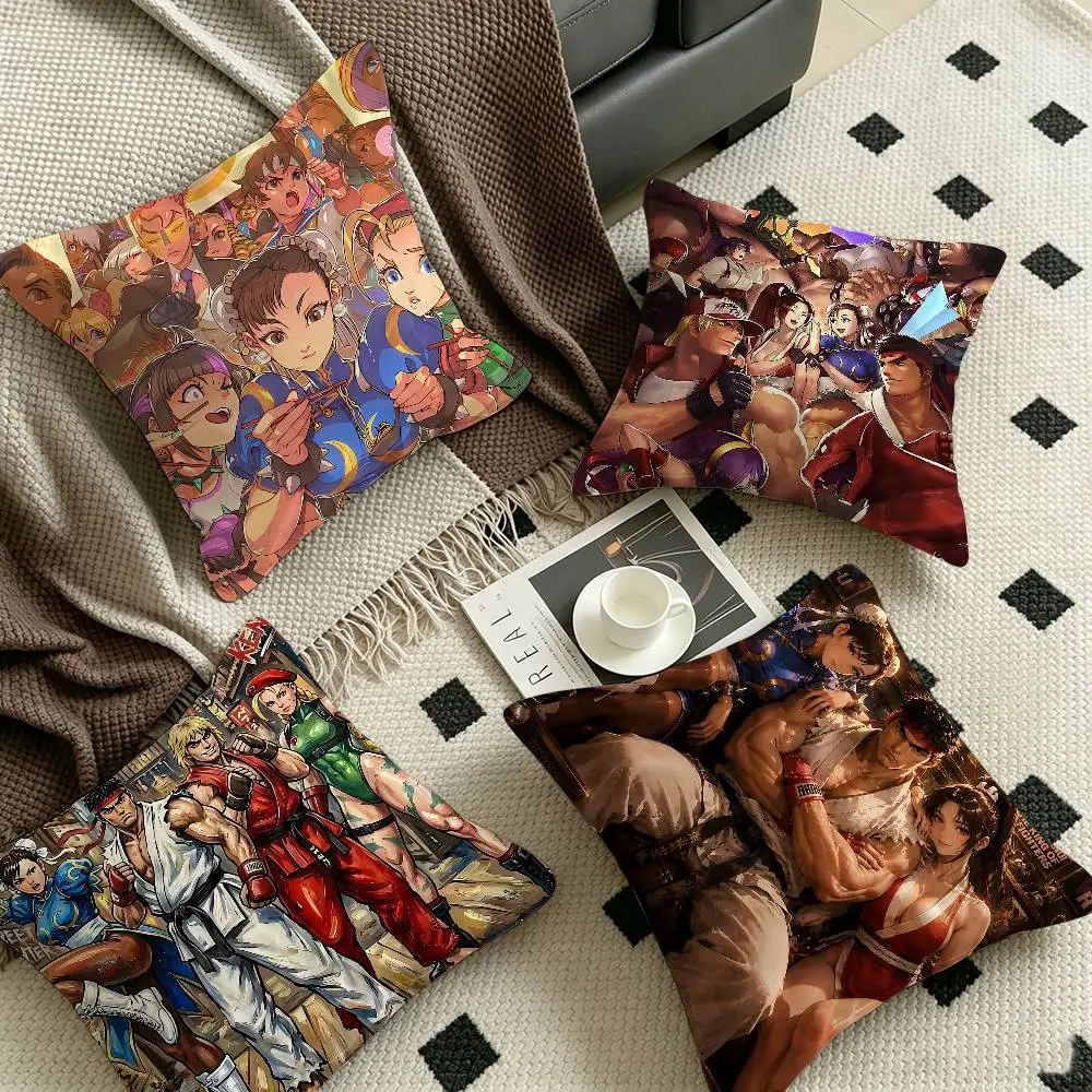 Classic Hot Video Game Street Fighter Personalized picture text home decorative pillows Household Gifts 45x45cm