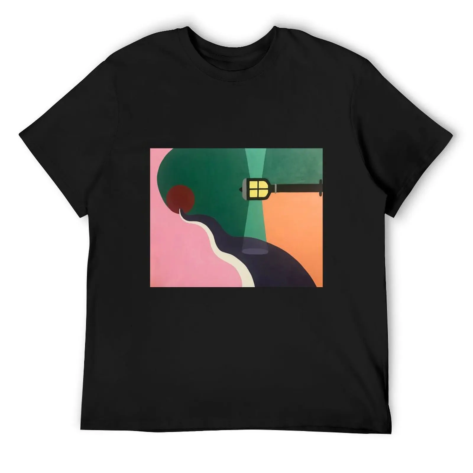 Nighttime Stroll Color Block Paintng T-Shirt quick drying new edition vintage t shirt men