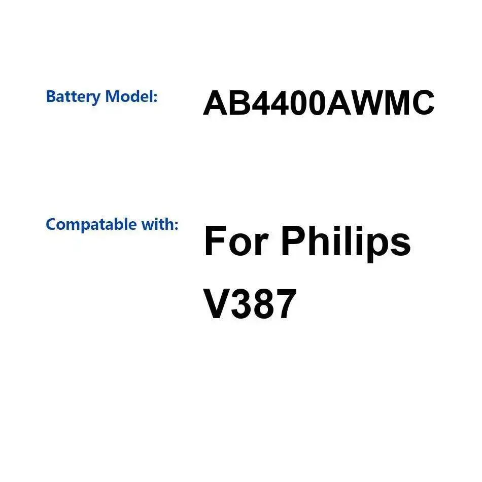 

AB4400AWMC For Philips V387 Mobile Phone Battery Reliable Power Supply Long Lasting 4400Mah