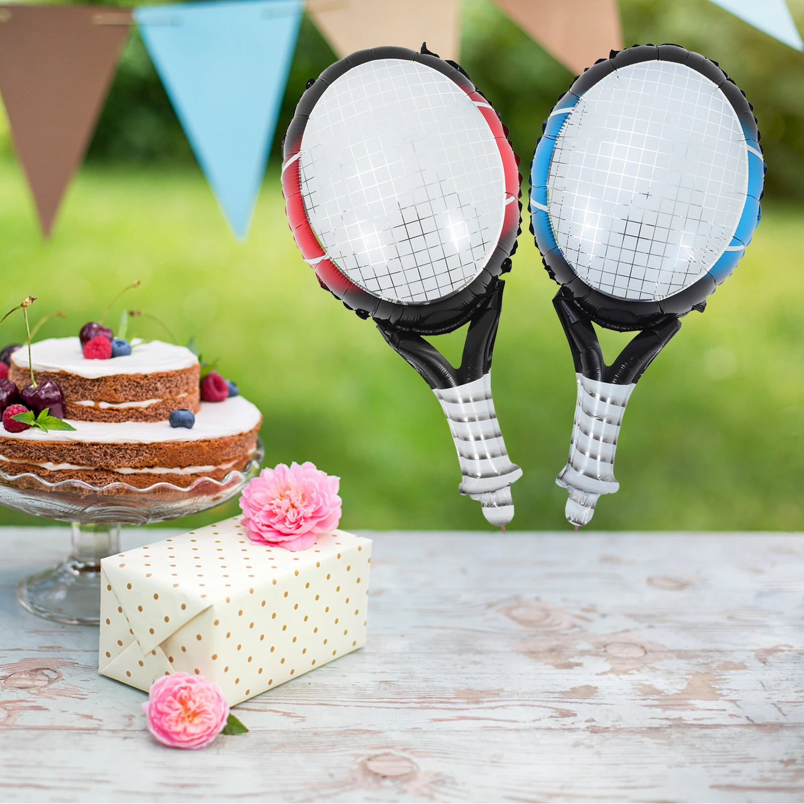 

1 set Tennis Inflatable Rackets Decorations Birthday Party Tennis Bachelorette Party Decorations Sport Ball Aluminum Foil