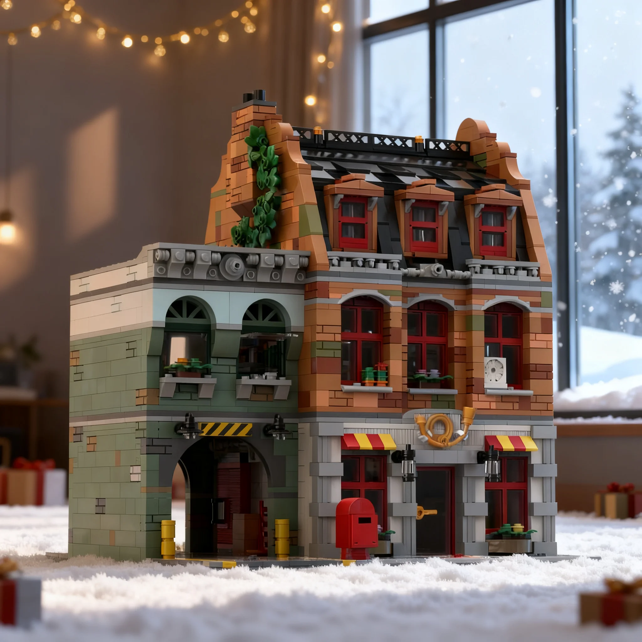 3088pcs MOC Modular Streetscape Post Office Model Toys Building Blocks Construction Christmas Gift DIY Brick Education Idea