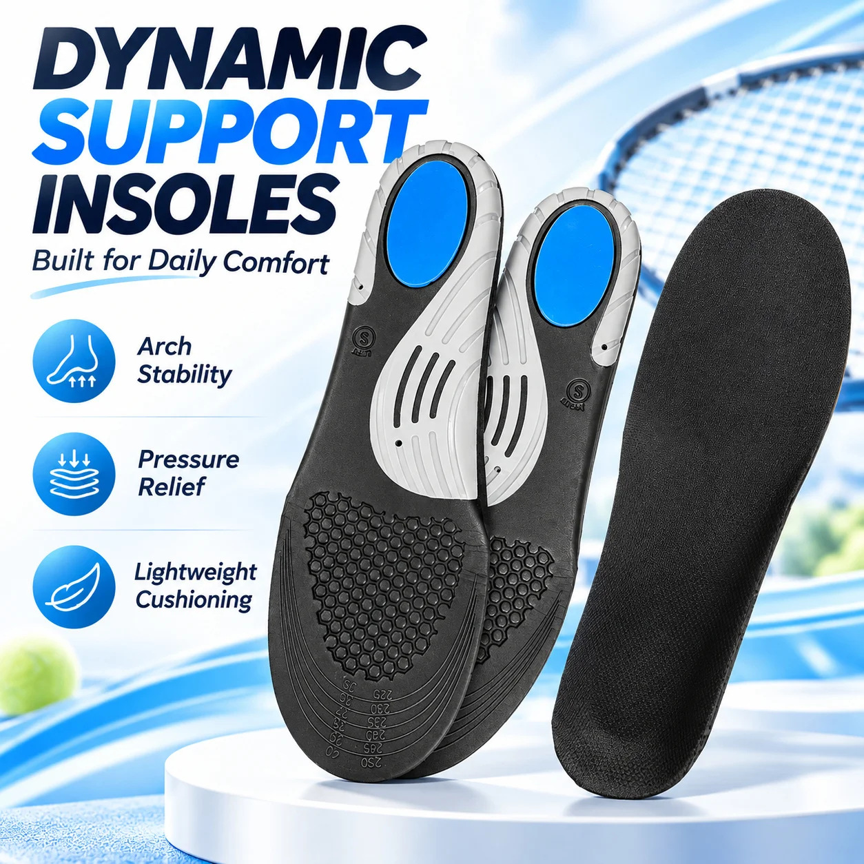 Plantar Fasciitis Orthopedic Insoles Arch Support Flat Foot Corrector Shock Absorbing Cushion Shoe Inserts Foot Care Men Women
