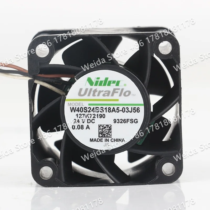 New Original 4CM Nidec DC 24V 0.08A AC EC 40X40X28MM inverter durable 4028 three-wire W40S24BS18A5-03J56 cooling fan