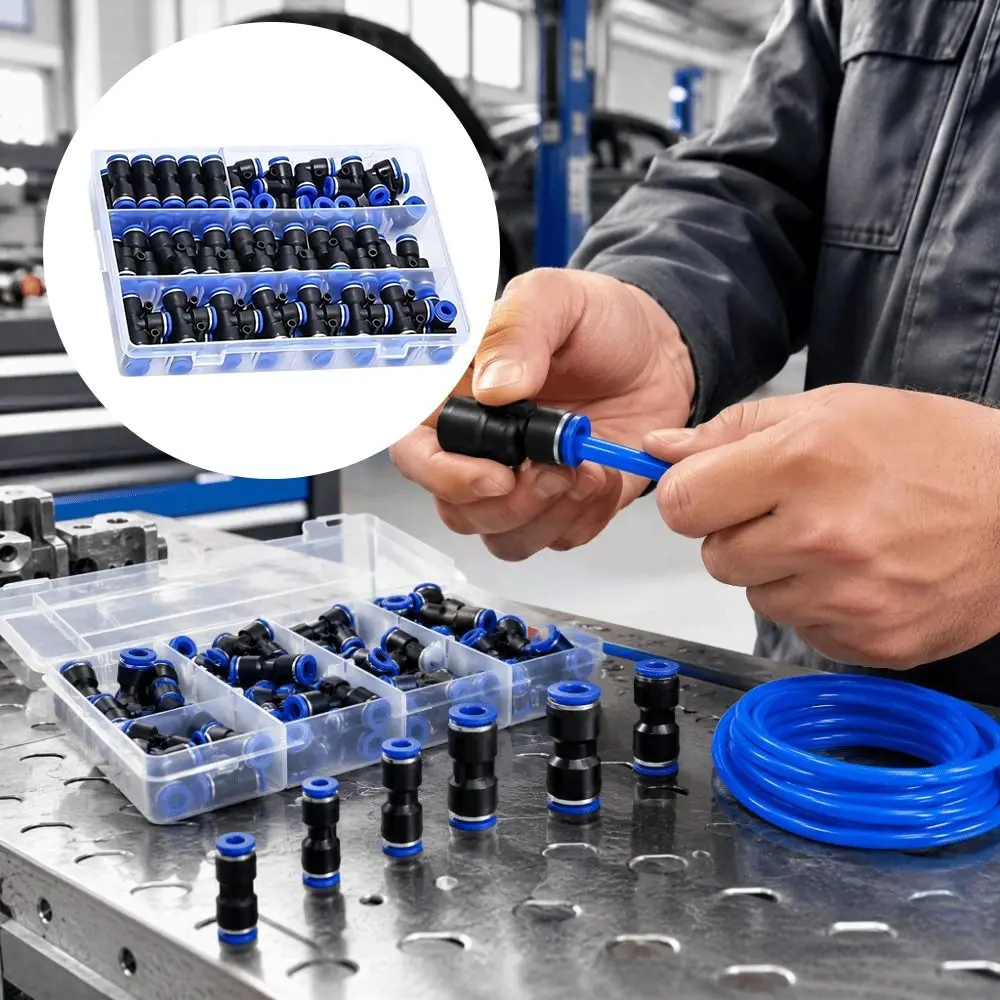 Durable Plastic Quick Fittings Hard Pu/Pv/Pe/Py Pneumatic Connector 1/4″ Push in Pipe Connector Air Source Equipment