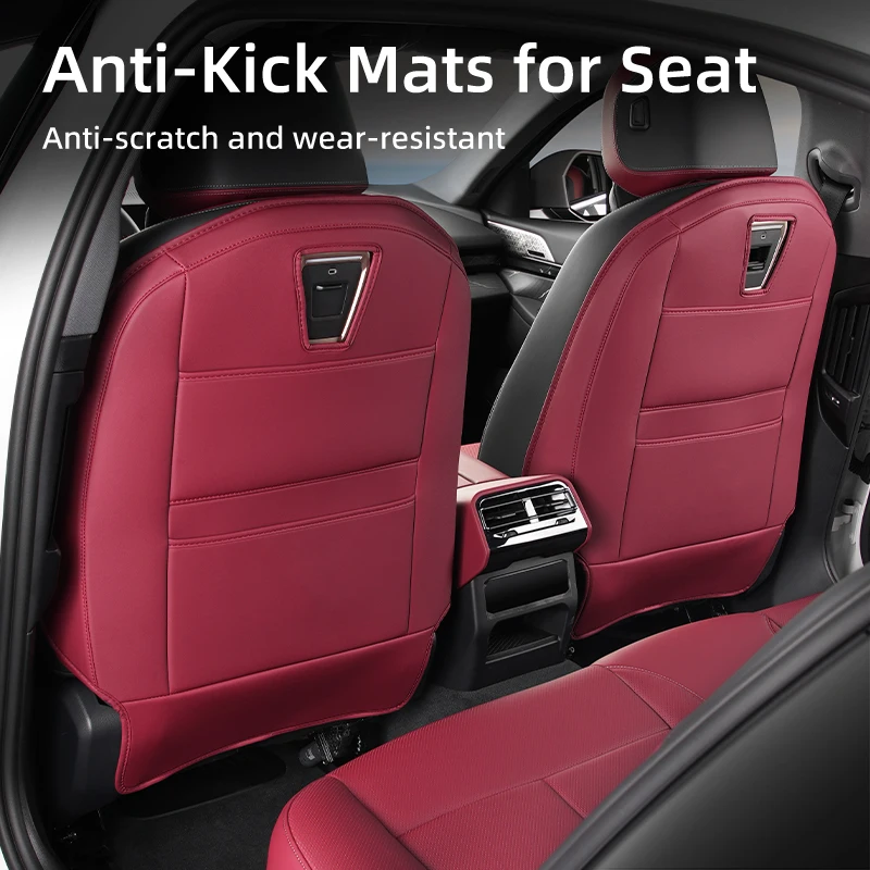 2PCS Auto Sitz Zurück Schutz Für BMW 5 Serie G60 2024 Anti Kick Matten PU Leder Sitze Anti Schmutzige pad Mit Lagerung Zubehör
