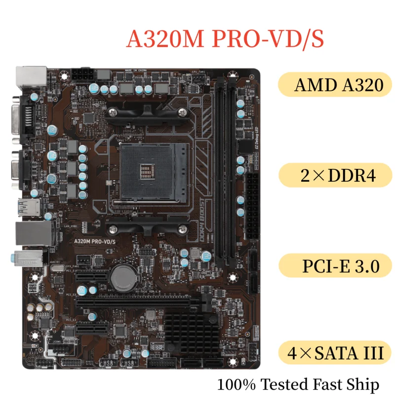 

For MSI A320M PRO-VD/S Motherboard 32GB Socket AM4 DDR4 Micro ATX Mainboard 100% Tested Fast Ship