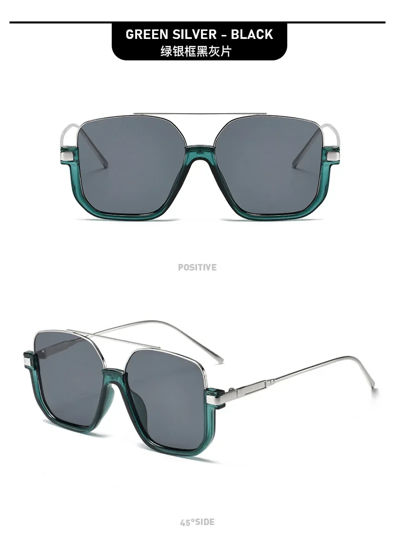 Double-Bridge Half-Frame Sunglasses — product information 12