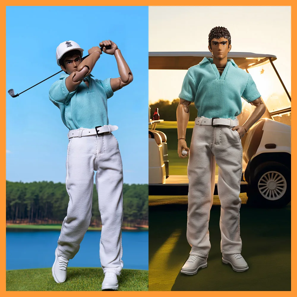 In Stock DID SF80005 1/12 Scale Palm Hero True Joy Series - Golf Player Blue T-shirt White Pants Full Set 6-inch Action FIgure