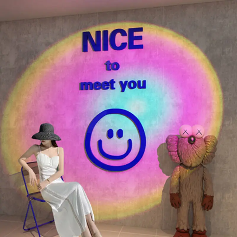 Creative Smiling Face Acrylic 3D Mirror Wall Stickers Self-adhesive Scene Decoration Living Room Wall Sticker for Kids Room Home