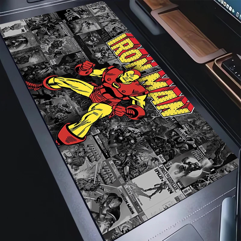 Anime Mouse Pad HD Print Iron Man Mousepad Computer Gaming Gamer Cabinet Keyboard Pad Office Laptop Accessories Rubber Desk Mat