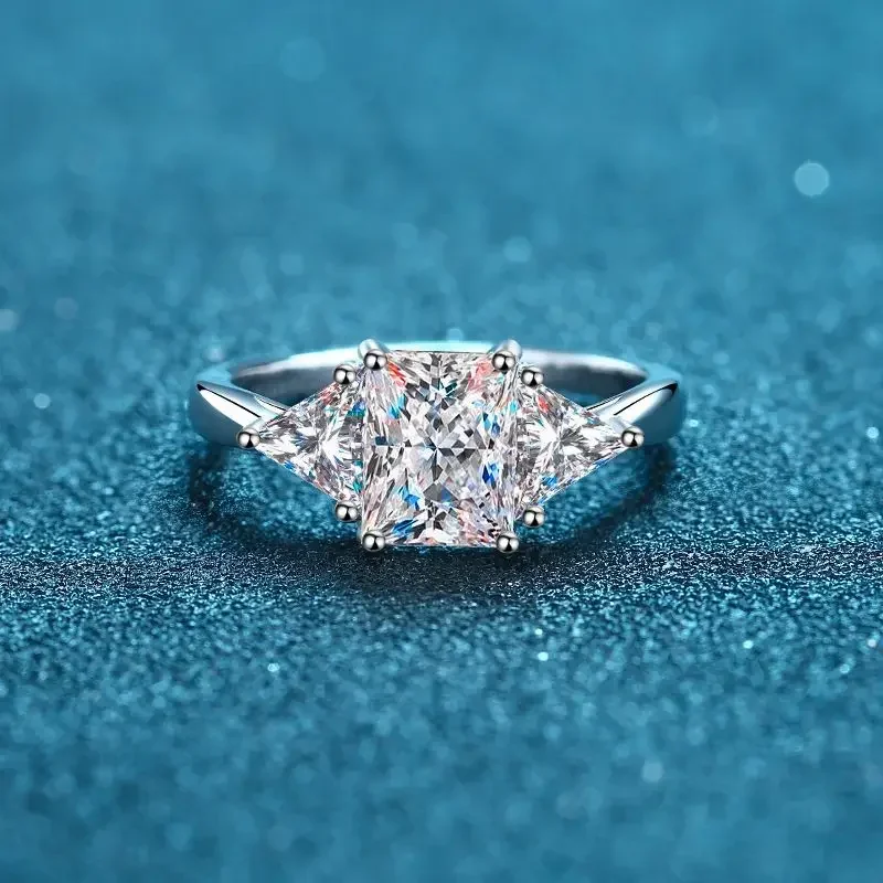 Fashion Specially Shaped 3 Carat Moissanite Platinum Ring for Women, Sparkling Pt950 Luxury Diamond Rings Wedding Fine Jewelry