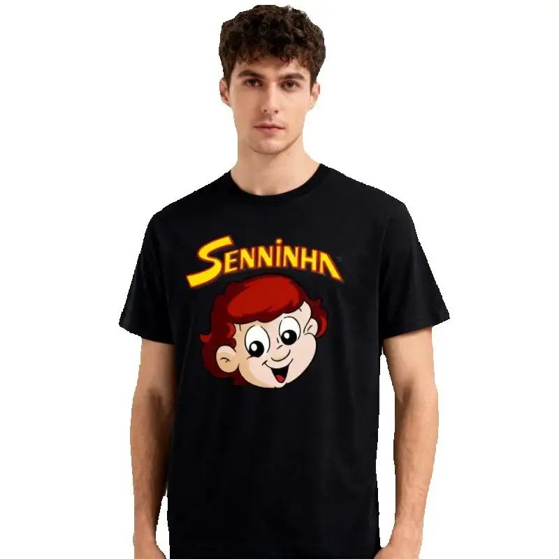 Senninha Ayrton Senna Cartoon Legend T-Shirt Streetwear F1 Car Short Sleeved TShirt Men Women T Shirt