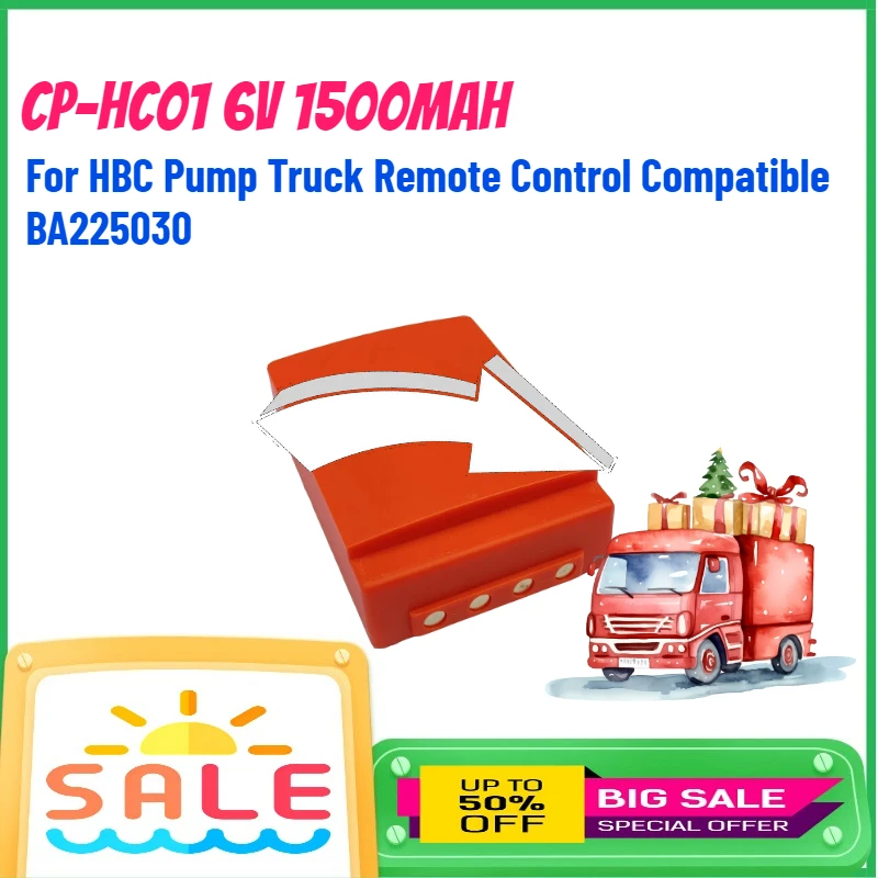 

CP-HC01 6V 1500mAh Ni-MH Battery for HBC Pump Truck Remote Control Compatible BA225030 Rechargeable Batteries