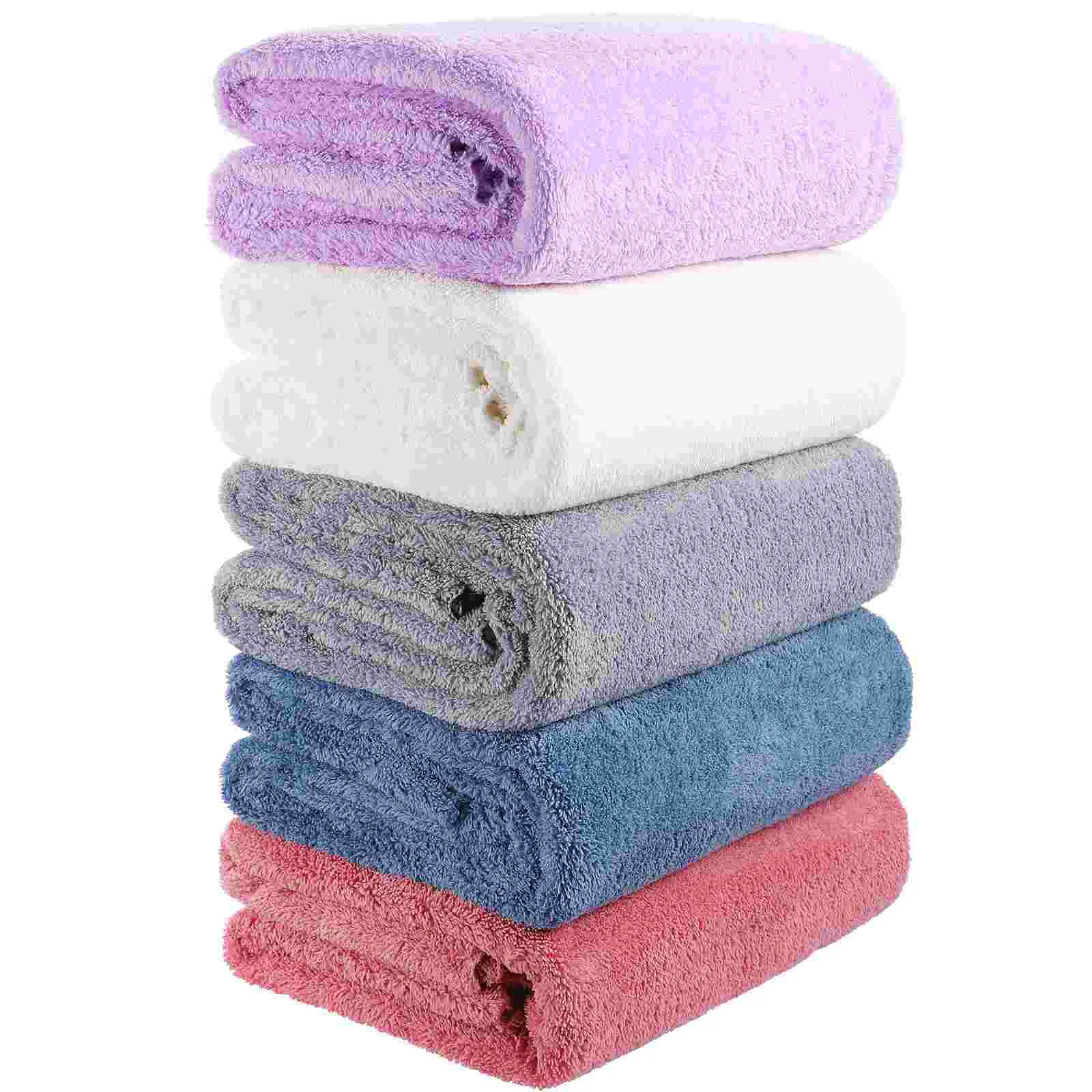 

Microfiber Hair Towel Bath Set Wipes Thick Towels Blue Brick Women's Extra Large