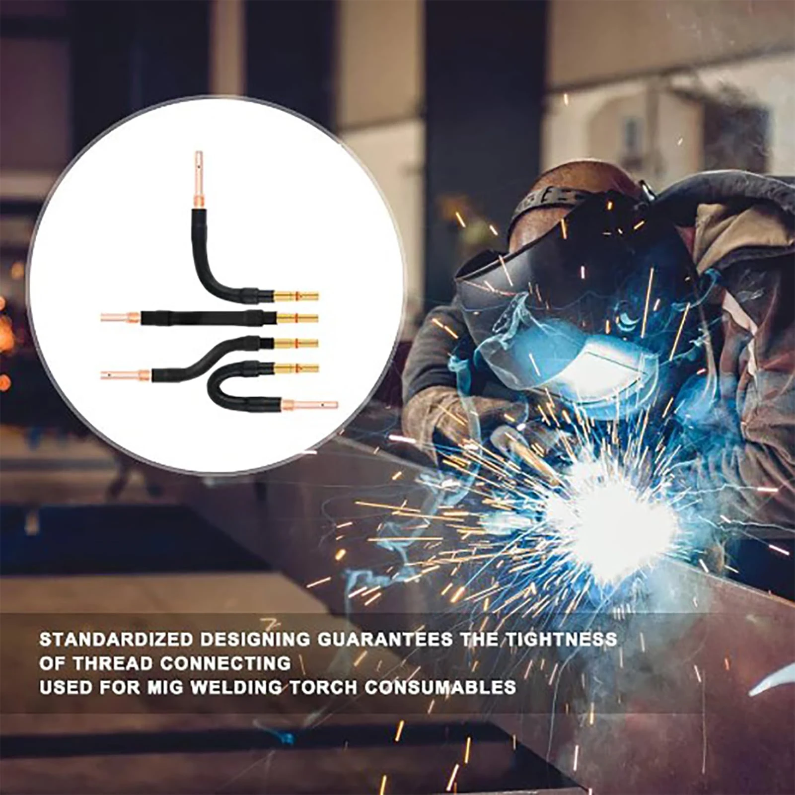 Welding Gun Pipe Bending Adapter, Parafuso Interno, haste curvada para ambos os profissionais e DIY