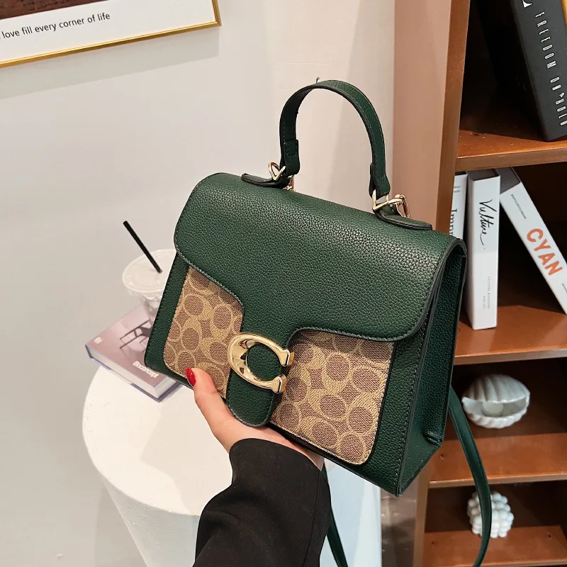 

Genuine Leather Contrast Mommy Bag - 2025 Korean Underarm Bag, Shoulder/Crossbody Large Capacity