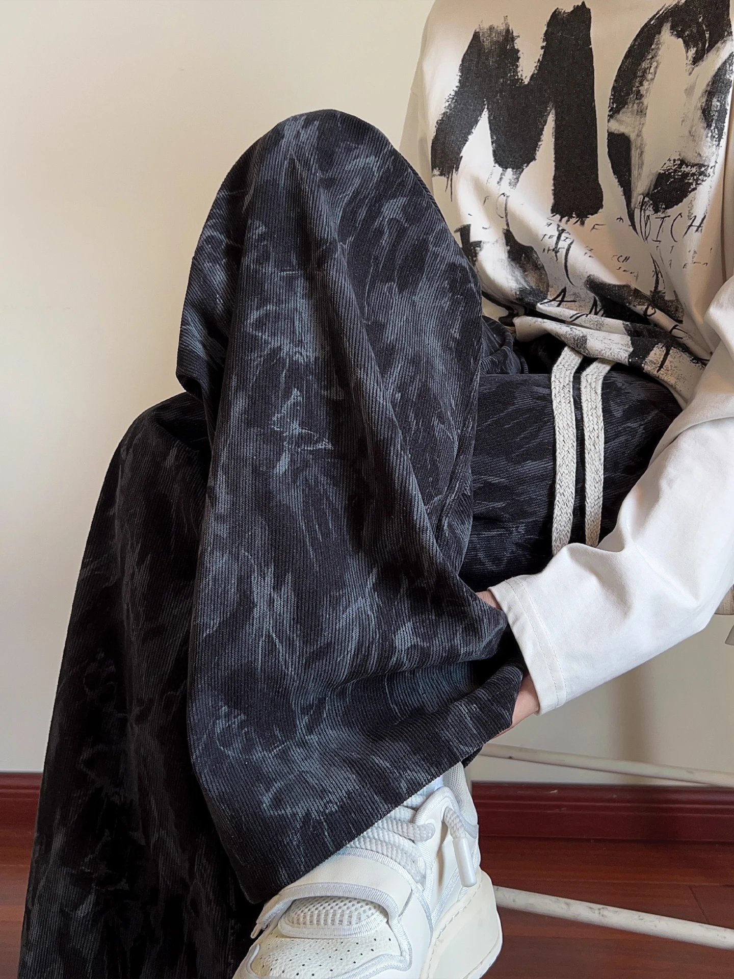 

Вельветовые мужские спортивные штаны Bla Dyeing, свободные прямые спортивные брюки, новые весенние повседневные брюки от GPOUHO