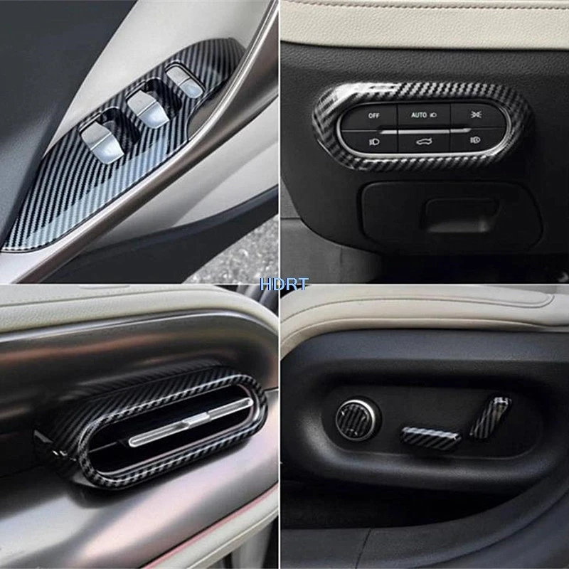 Car Styling Window Control Panel Gear Air Vent Outlet Cover Carbon Fibre Interior Sticker For Mercedes-Benz Smart Elf #1 2022 +