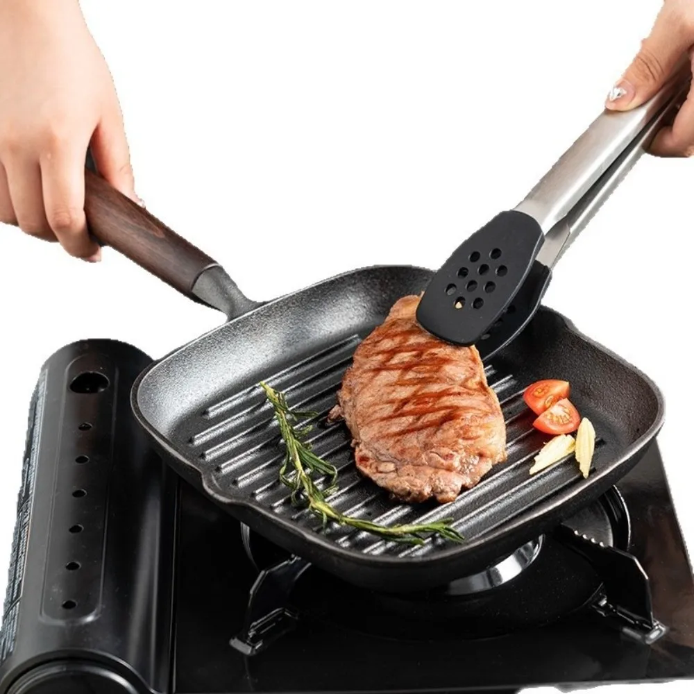 

Чугунная сковорода для стейков ‌ Многофункциональная сковорода-гриль с рельефными полосами и антипригарным покрытием, с носиком для слива, для приготовления завтраков ‌ Готовка на открытом воздухе