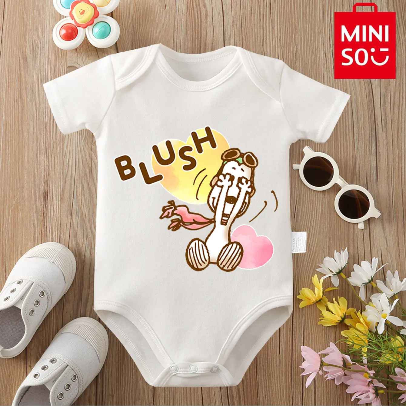 

MINISO Lively Snoopy Pure Cotton Bodysuit Soft Baby Cloths Best Gift for Baby Onesie Jumpsuit for 0 To 12 Months Cute Newborn