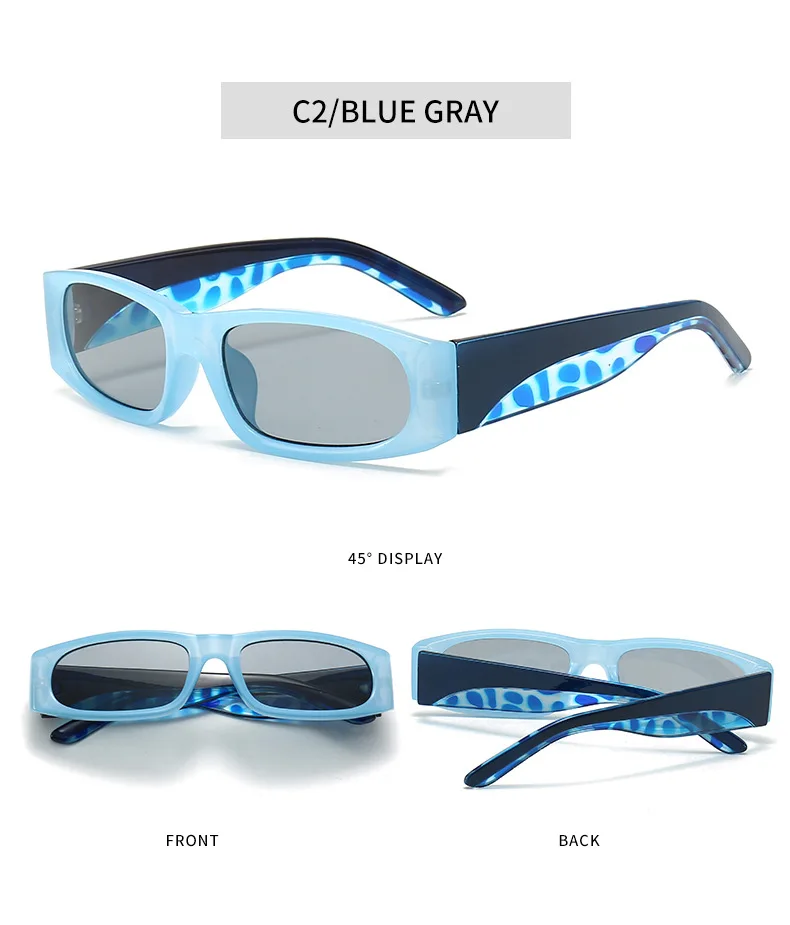 Schwarze Sonnenbrille im Hiphop-Stil mit schmalem Rahmen für Herren im Retro-Stil, mühelose orangefarbene Sonnenbrille UV400 – Detail 7