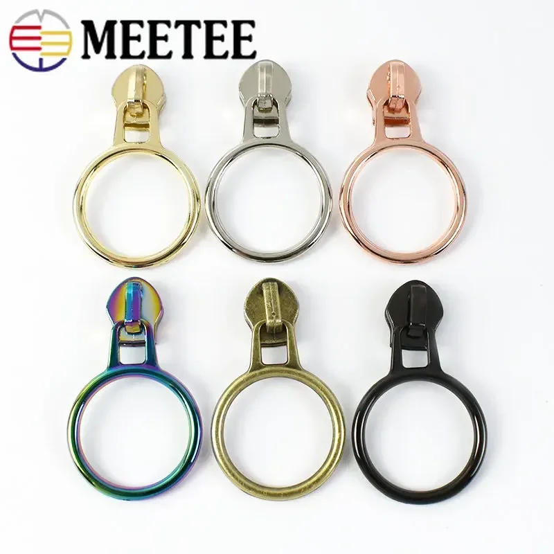 5/10/20Pcs Zipper Puller for 5# Nylon Zippers Tape O Ring Colors Decorative Zips Slider Zip Repair Kit DIY Sewing Accessories