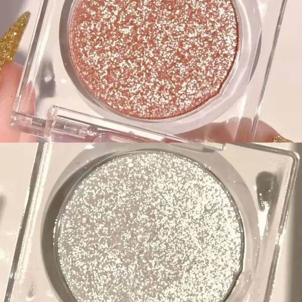 Sombra de ojos superbrillante con purpurina hermosa, maquillaje nacarado de larga duración, brillo de ojos rosa