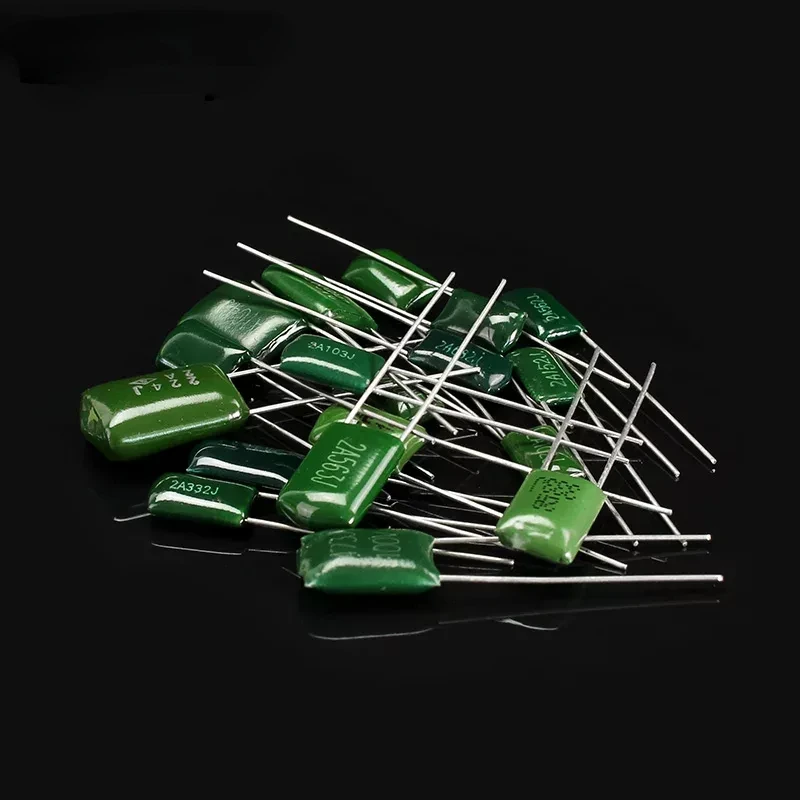 150/180/620PCS Polyester Film Capacitor Kit 100V 0.33NF-470NF 1nF 1.5nF 2.2nF 100nF 2A102J 2A333J 2A222J 2A392J 2A332J 2A822J