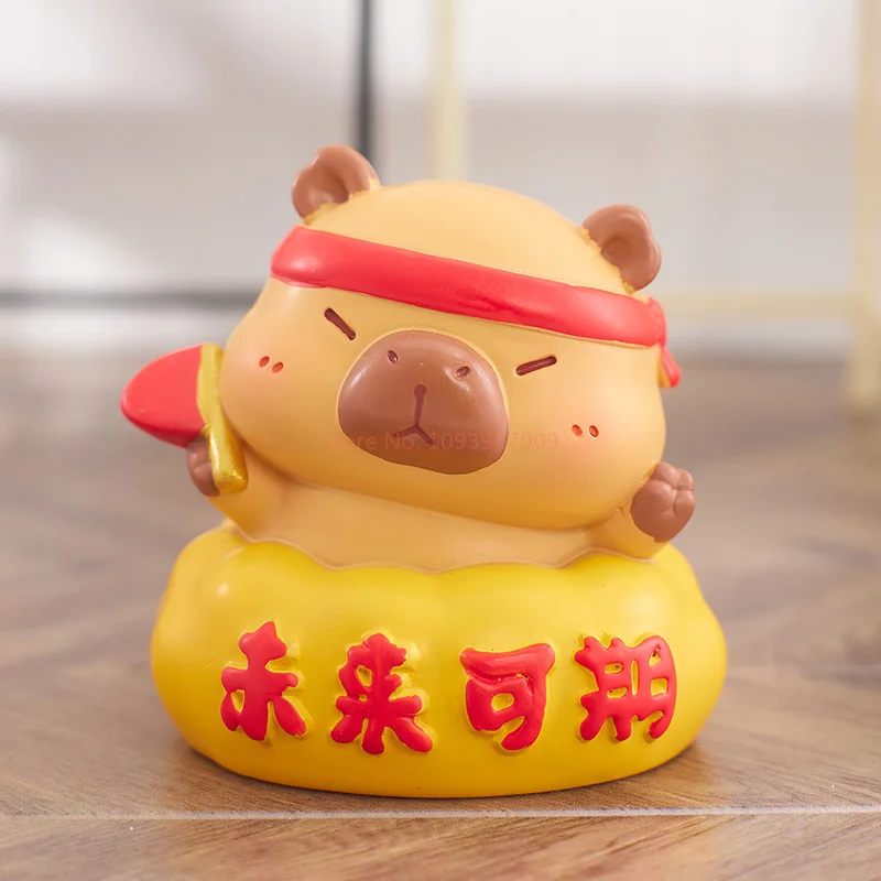 Cute Capybara Blind Box Figure Motivational Office Desk Ornament Doll Student Study Encouragement Decor Girl Birthday Gift