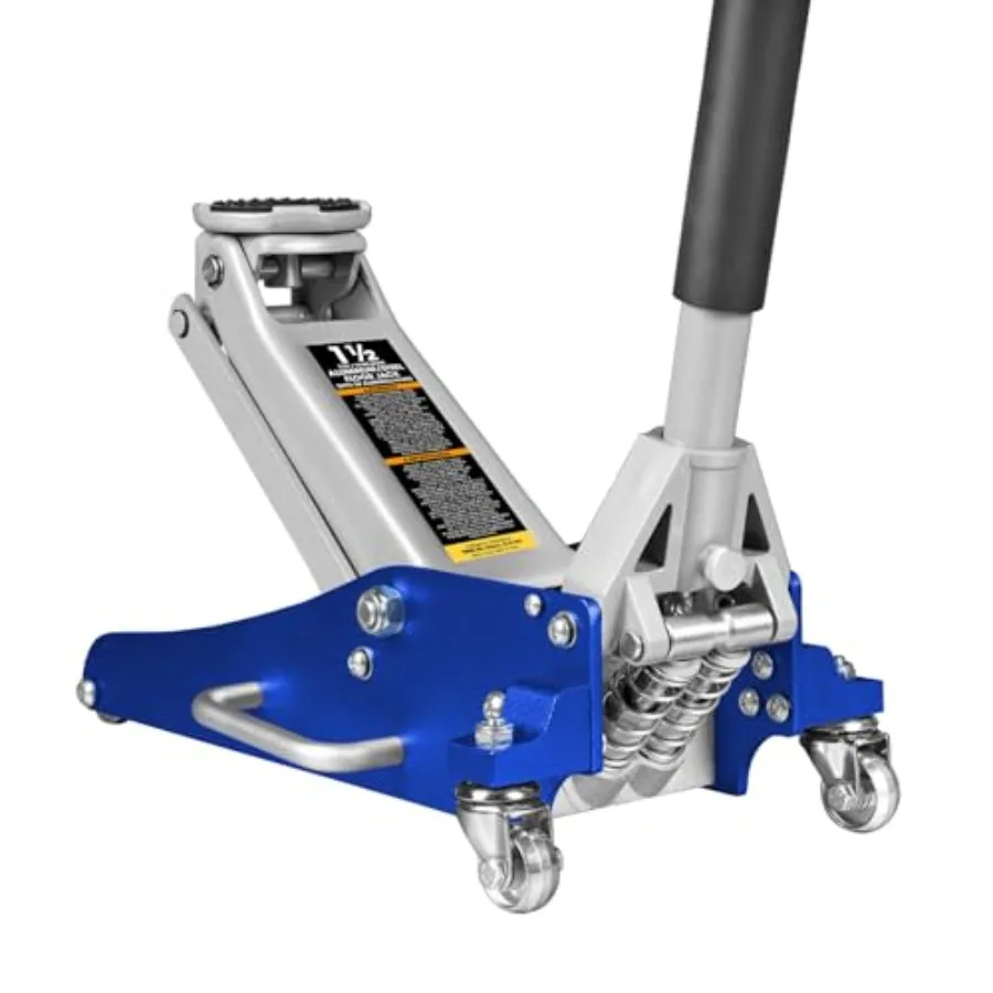 

Синий гидравлический низкопрофильный гоночный напольный домкрат из алюминия и стали с двухпоршневым быстродействующим насосом, грузоподъемность 1,5 тонны (3000 фунтов) для