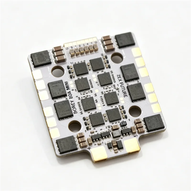 ZEX BOREY 80A Mini ESC, 4‑in‑1 80A Continuous 100A Burst, 20×20mm M4 Mount, AM32 for FPV Racing Quad