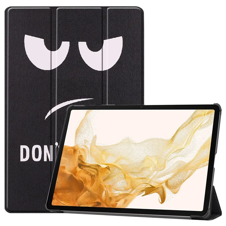 

For Samsung Galaxy Tab S10+ Case Pattern Print Leather Stand Tablet Cover - Don't Touch Me