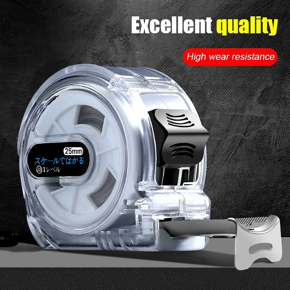 10 متر/7.5 متر/3 متر شريط القياس قطرة مقاومة للاهتراء سميكة الفولاذ المقاوم للصدأ شريط الموقع قياس عالية الدقة تتراوح أداة #2