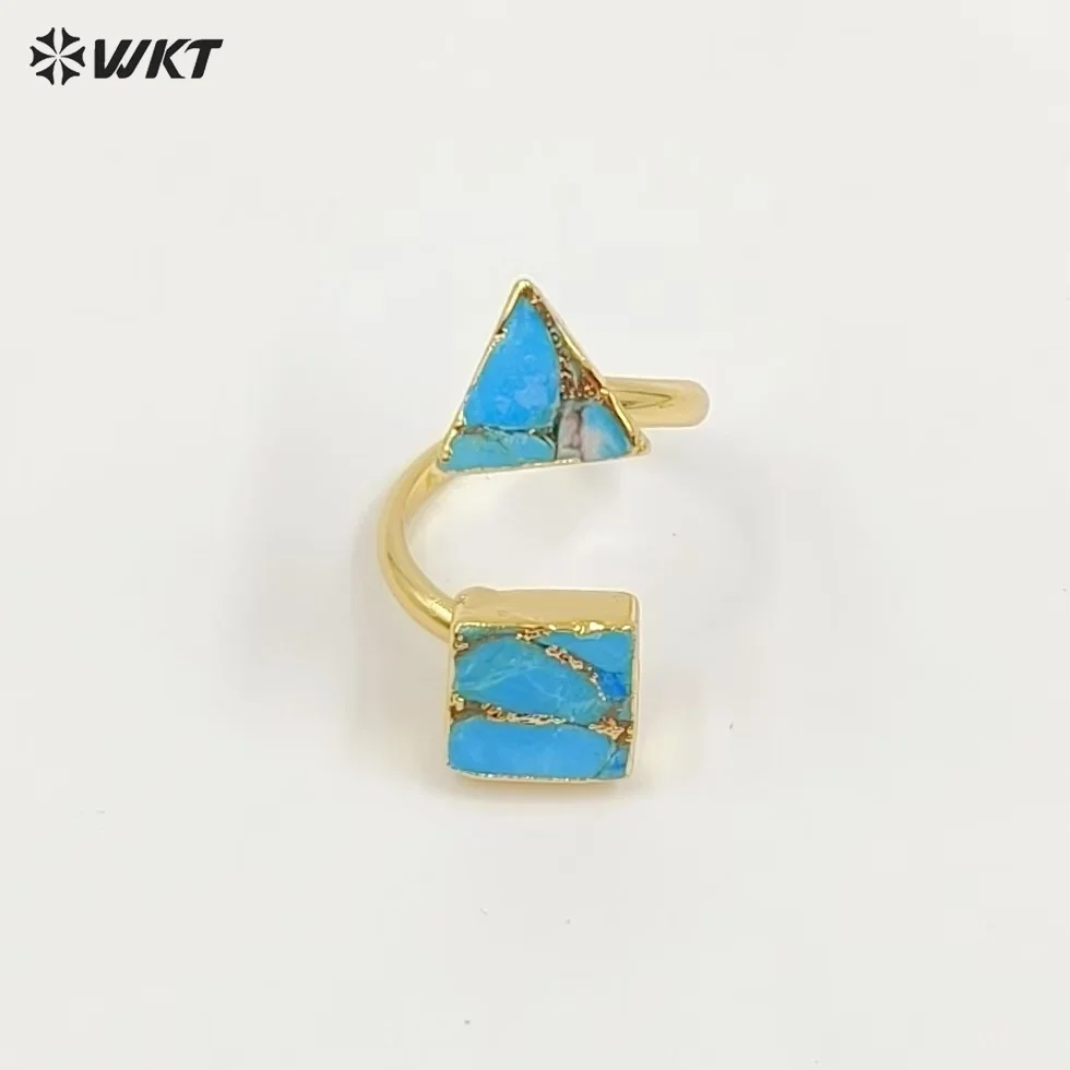WT-R394 WKT Exclusive Amazing Natural Copper Turquoise Birthday Stone Ring For Women Daily ACC
