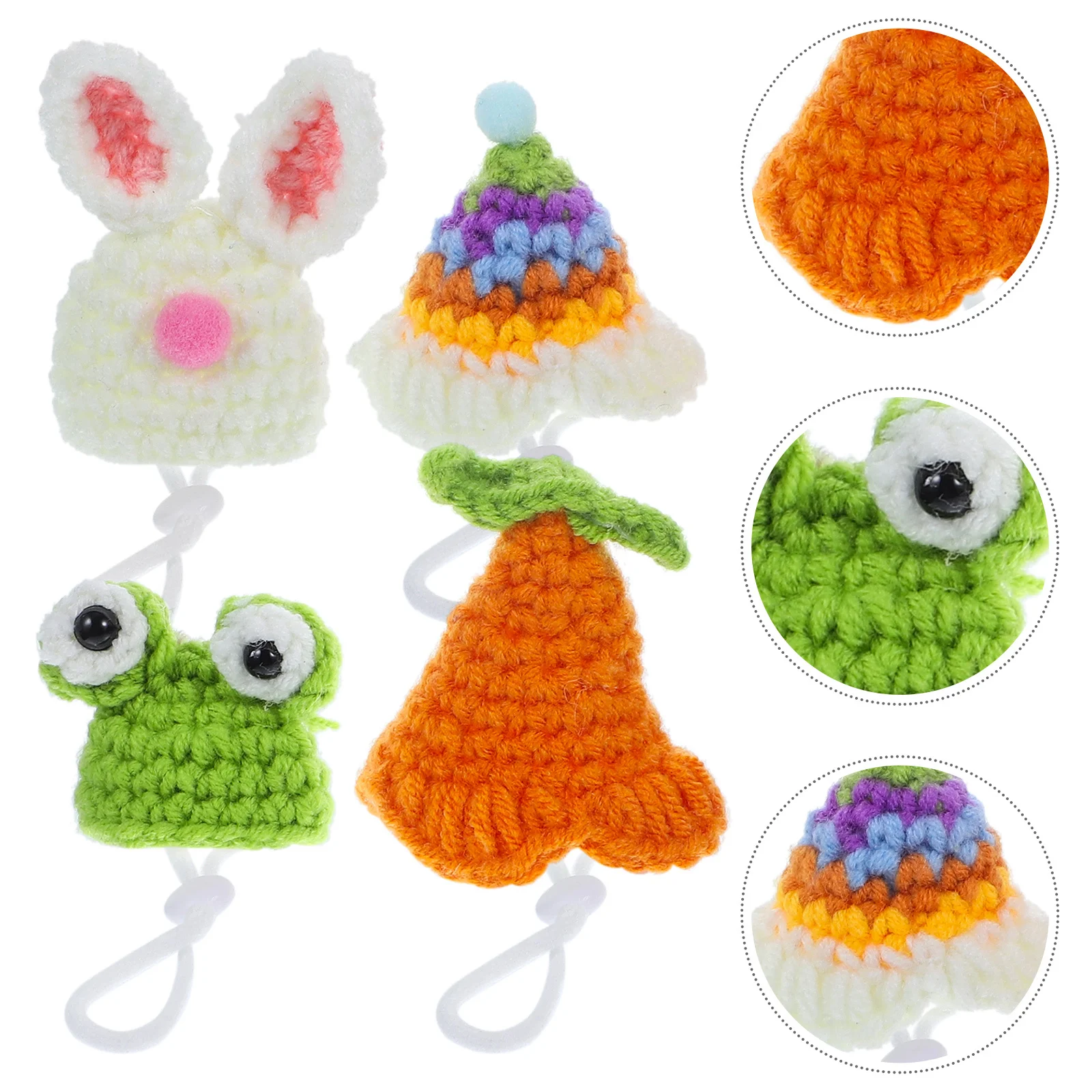 

4Pcs Mini Cute Pet Hats Tiny Adjustable Top Hats for Hamsters Hedgehogs Small Animals Party Festival Decorative Accessories