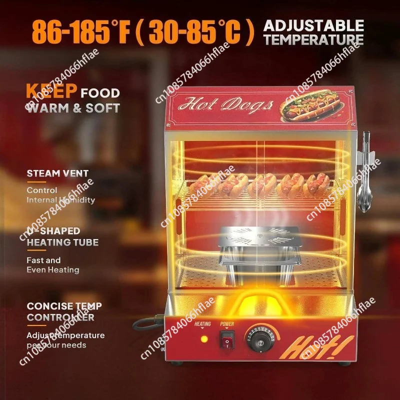 27L Stainless‑Steel Commercial Bun Warmer 220V Energy‑saving Hot Dog Burger Steamer for Convenience Store
