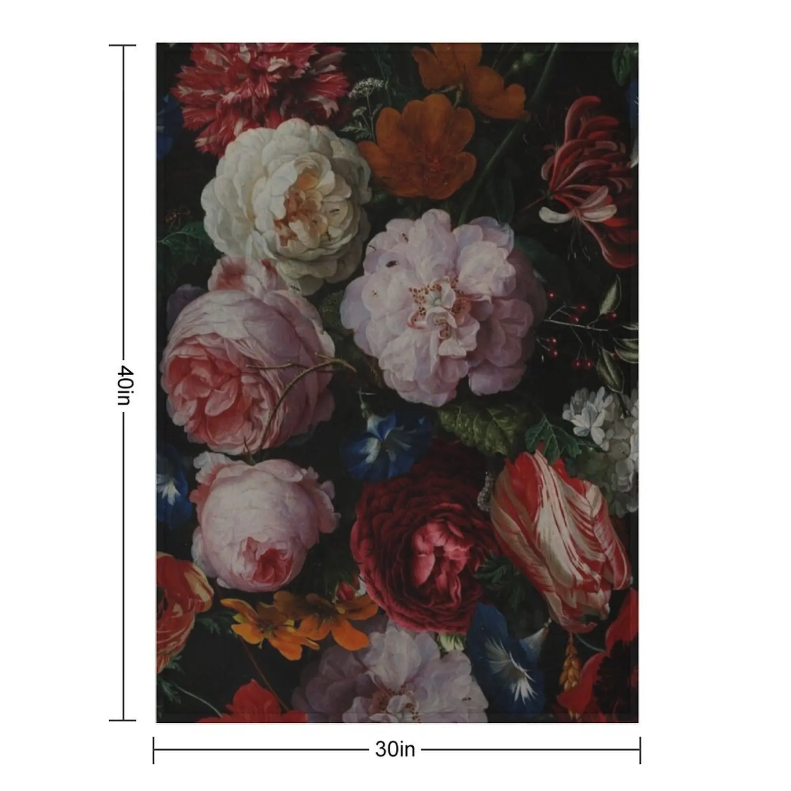 Dutch Midnight Garden I Throw Blanket Flannel Plaid on the sofa Luxury Blankets For Bed Blankets