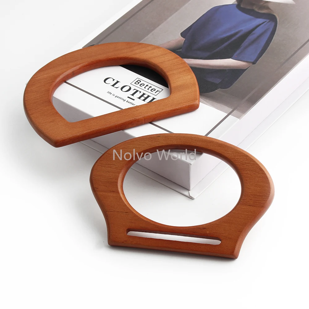 4/10/50PCS Camel D-shaped Wooden Handles For Woven Bag Handbag Purse Tote Shoulder Frame Handcrafted DIY Replacement Accessories