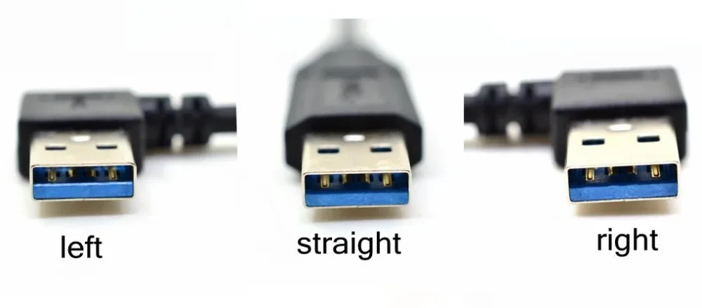 25CM Left / Right Angle Elbow USB 3.0 A Male To USB 3.1 Type-C Male Data Sync & Charge USB C Cable Converter Adapter 0.25m