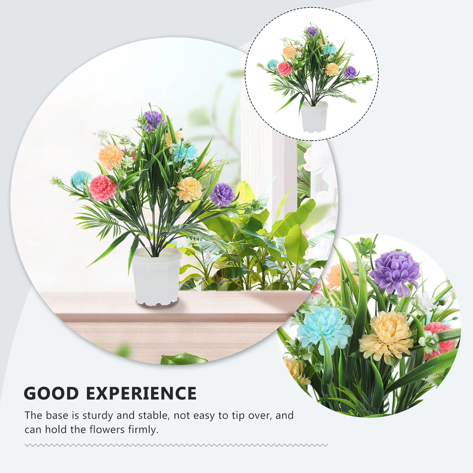 

Artificial Potted Plants For Home Decor Indoor Realistic Fake Flower Plant Decor Stable Base Easy Care Long Lasting