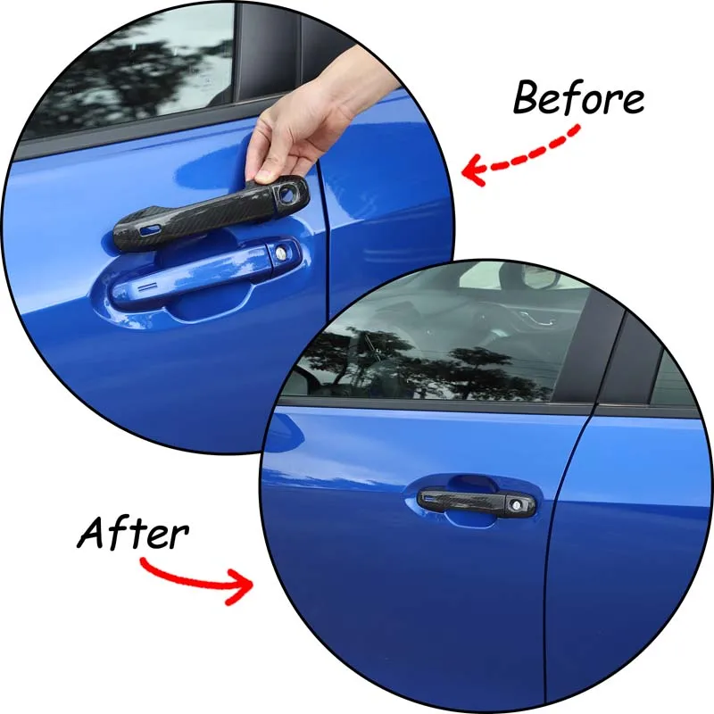 For 2022+ Subaru WRX/Levorg/2024 Forester Real Carbon Fiber Exterior Door Handle Protective Cover Car Decorative Accessories