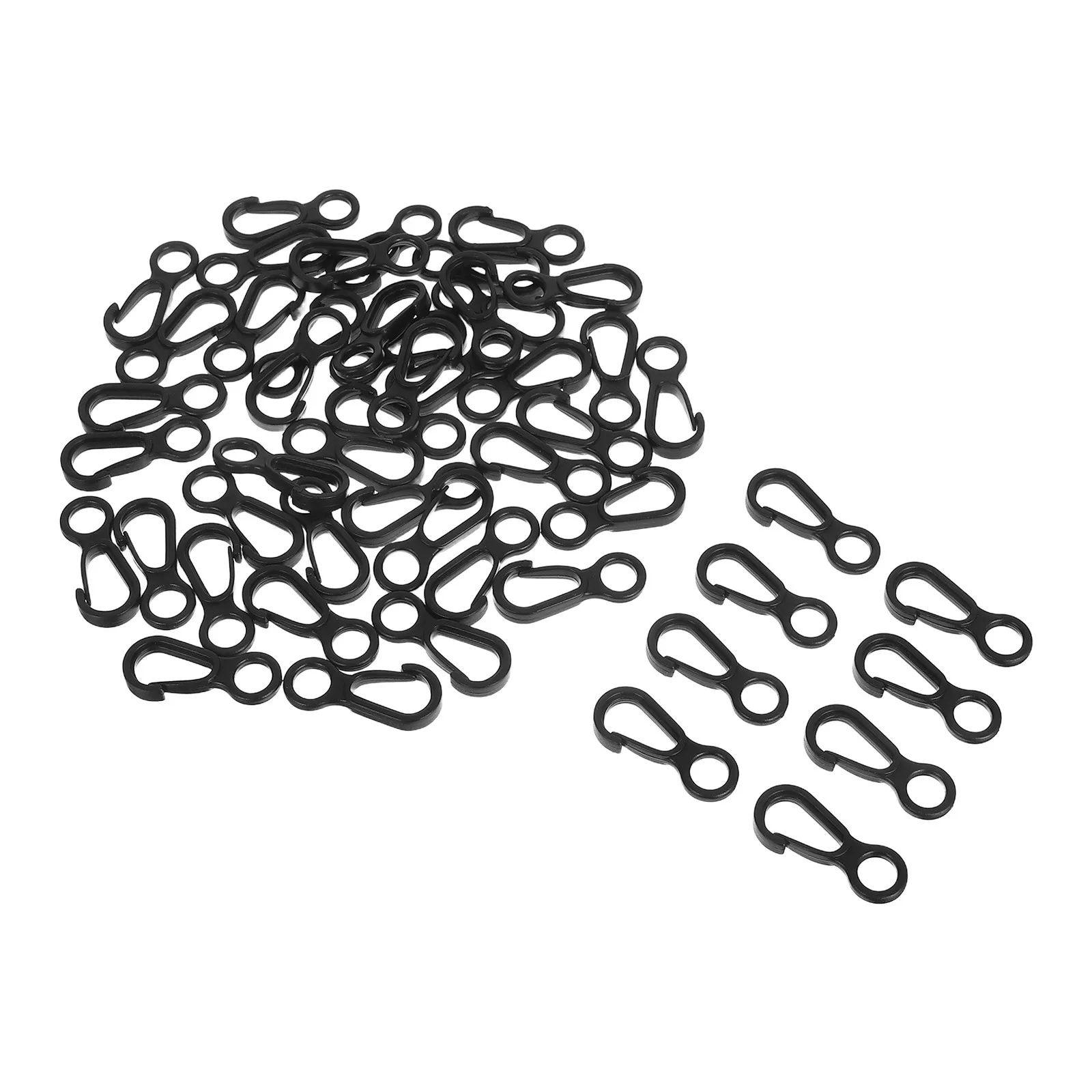 

50pcs Mini Carabiner Clips 8 Shaped Plastic Hooks Lightweight Durable Antislip For Camping Mountaineering Outdoor Adventures