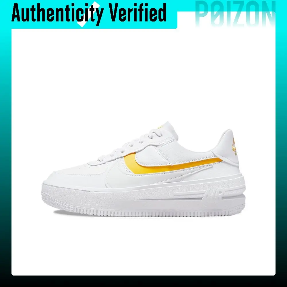 Nike Air Force 1 Skateboard Shoes Women's Low Top White/Yellow DJ9946-102