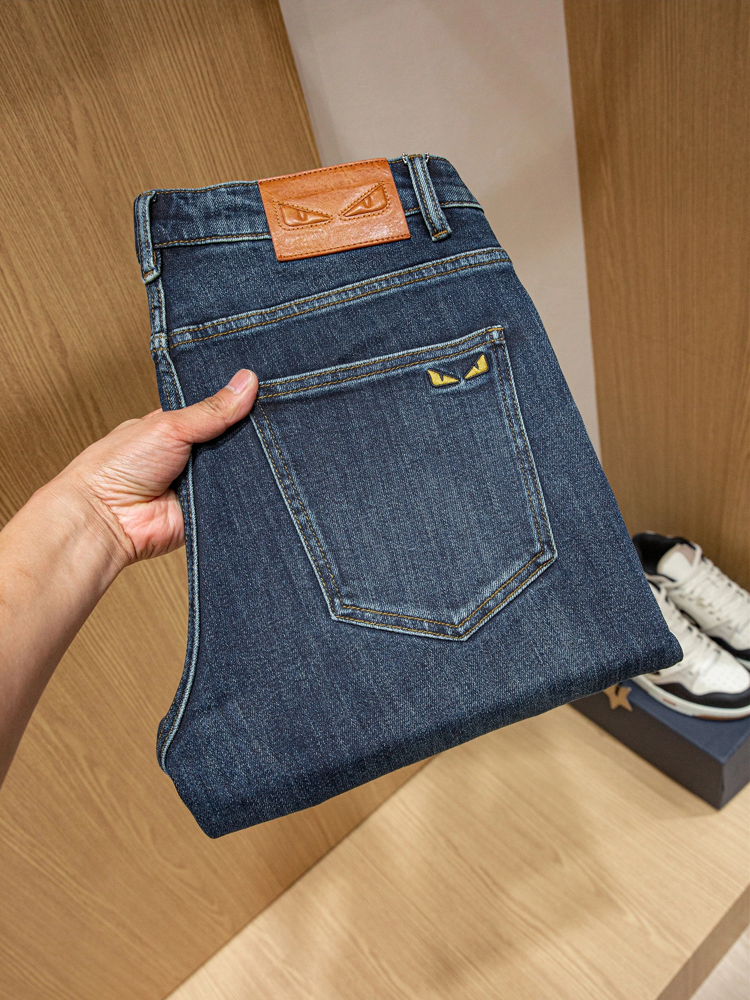 

Comfortable Stretchy Men's Jeans High Waist Cotton Stretch Denim Fashion Urban Style Casual Autumn High Elasticity Straight Leg