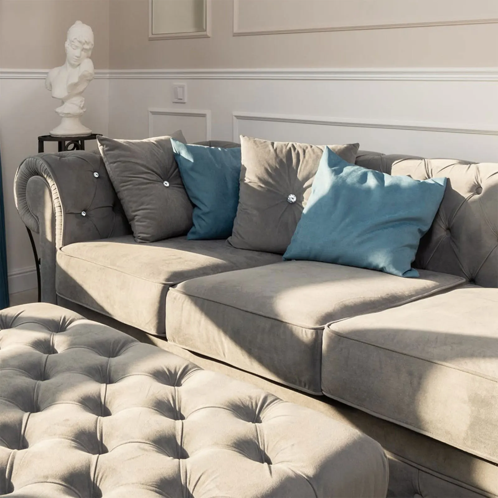 

60Pcs Crystal Decorative Buttons Sewing Rhinestone Buttons Set for Upholstery Sofa DIY Crafts Button Embellishments Home Decor