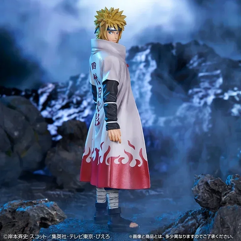 Bandai naruto anime figura shippuden uchiha sasuke hatake kakashi namikaze minato figura de ação coleção modelo brinquedos presentes