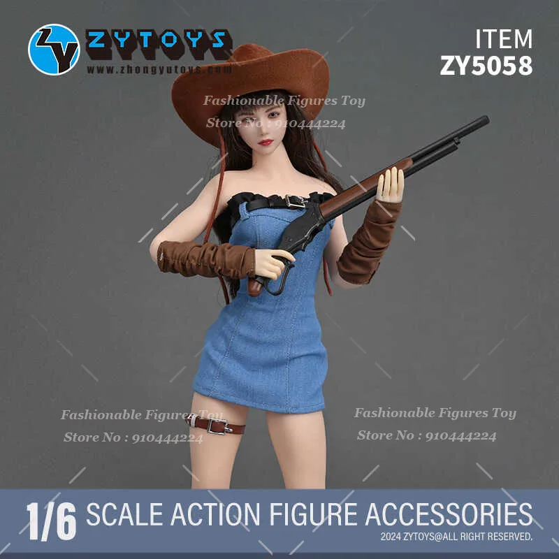 Zytoys 1/6กระโปรงยีนส์หมวกคาวบอยทหารสำหรับผู้หญิง, กระโปรงผ้ายีนส์คอสเพลย์รองเท้าบู๊ทคาวบอยตะวันตกสูทขนาด12นิ้วตุ๊กตาขยับแขนขาได้