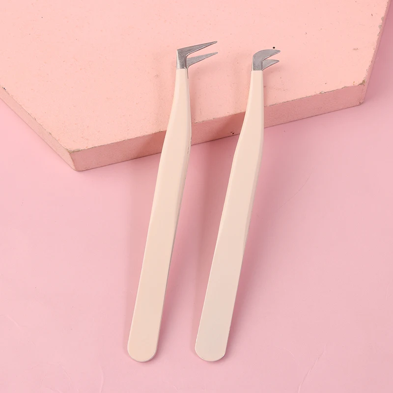 1 Pcs Eyelash Tweezers Extension Stainless Steel Superhard Tweezers With Fiber Tips High Precision Anti-Static Tweezers