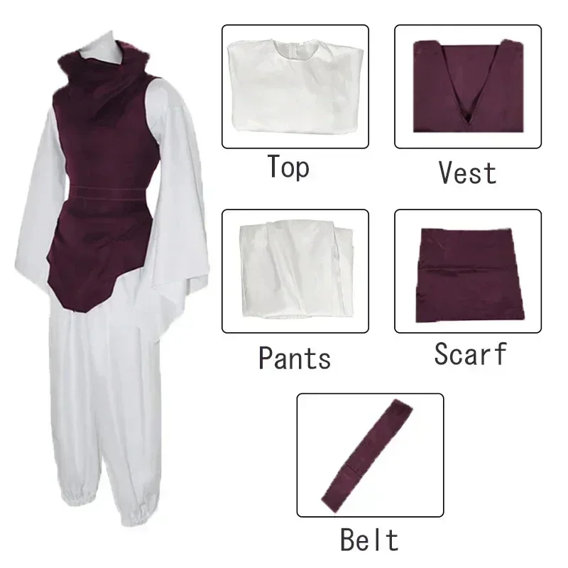 Anime Jujutsu JJK Manga Choso Costume Cosplay Kaisen Choso Cos Top Vest Pantaloni Borgogna Uniforme Halloween Outfit Per Le Donne Degli Uomini