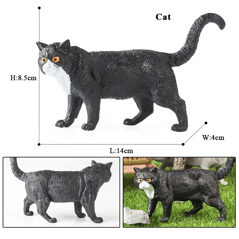 Oenux Cat Model Action Figure Siamese Sphynx Persian Cat MaineCoon Kitty Figurine Cute Home Decoration Educational Kids Toy Gift